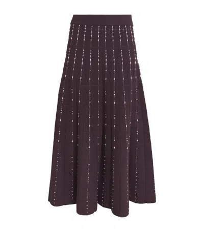 Joseph Fragmented Stripes Skirt In Purple