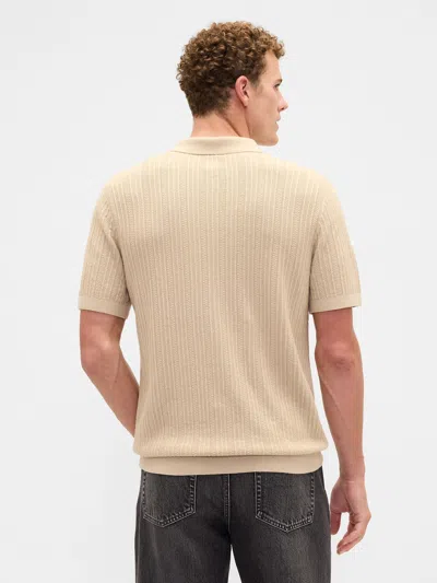 Gap Factory Textured Sweater Polo Shirt Shirt In Brown