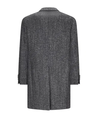Tagliatore Long-sleeved Coat In Black