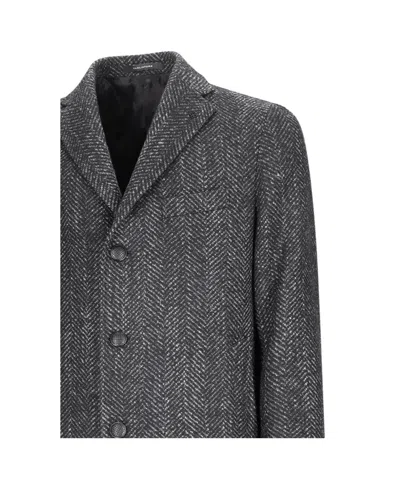 Tagliatore Long-sleeved Coat In Black