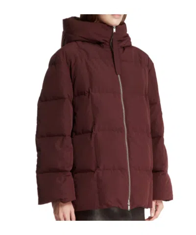 Jil Sander Hooded-neck Padded Jacket In Brown