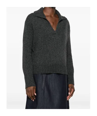 Roberto Collina Mélange-effect Polo Jumper In Gray