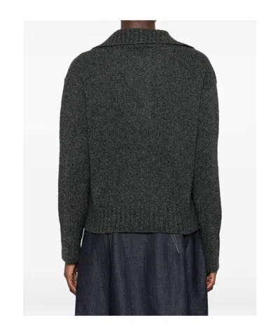 Roberto Collina Mélange-effect Polo Jumper In Gray