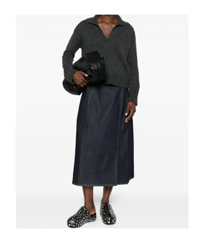 Roberto Collina Mélange-effect Polo Jumper In Gray