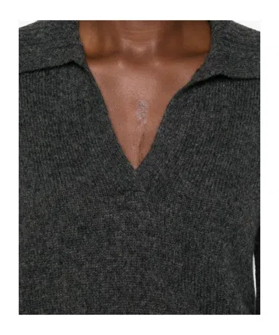 Roberto Collina Mélange-effect Polo Jumper In Gray