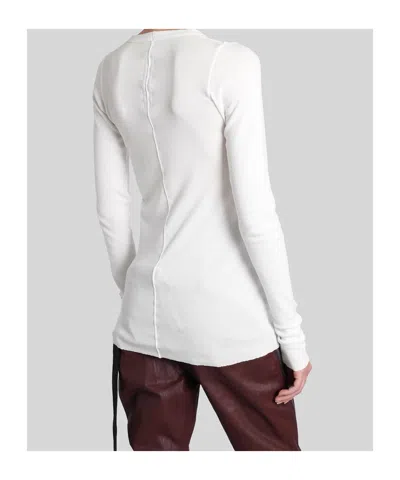 Rick Owens Drkshdw Long-sleeve Tie-detail Top In White