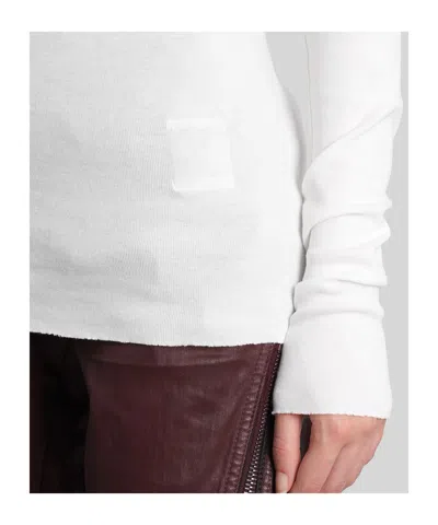Rick Owens Drkshdw Long-sleeve Tie-detail Top In White