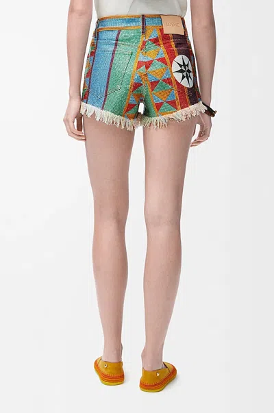 Loewe Embellished Shorts In Denim In Multi