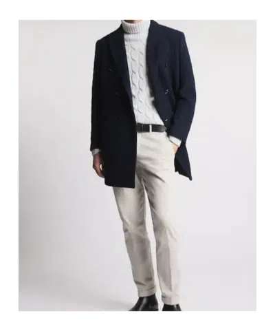 Fay Double-breasted Coat In Blue