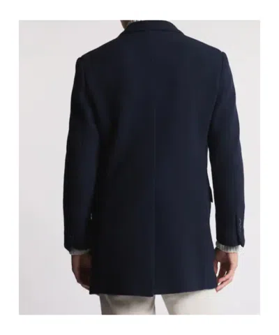 Fay Double-breasted Coat In Blue