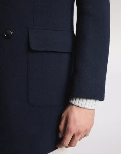 Fay Double-breasted Coat In Blue