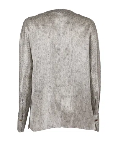 Antonelli Silk Shirt With Classic Collar And Buttoned Cuffs In Gray