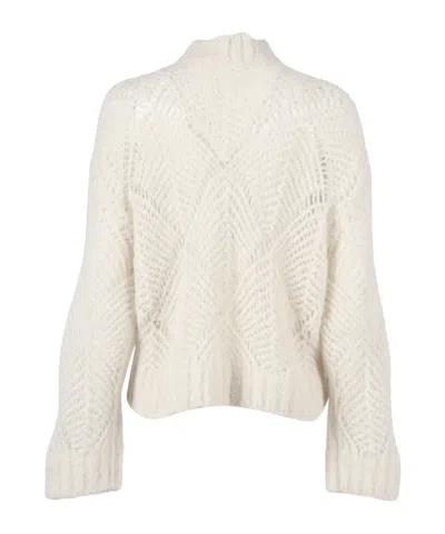 Antonelli Long-sleeved Knitted Sweater In White