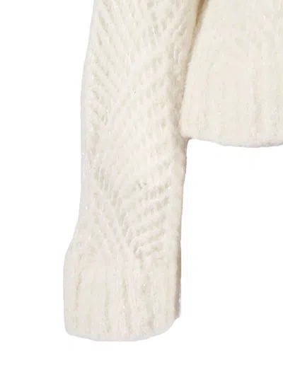 Antonelli Long-sleeved Knitted Sweater In White