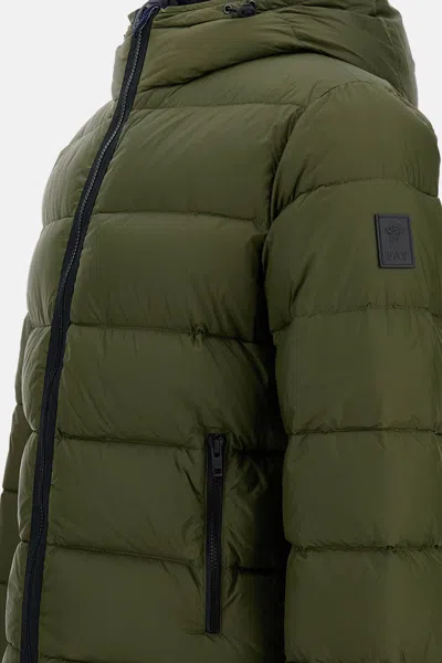 Fay Double-front Nylon Down Jacket In Green
