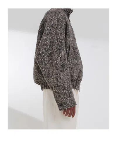 Darkpark Herringbone-pattern Jacket In Gray