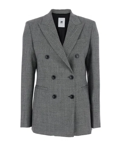 Pt Torino Double-breasted Jacket In Gray
