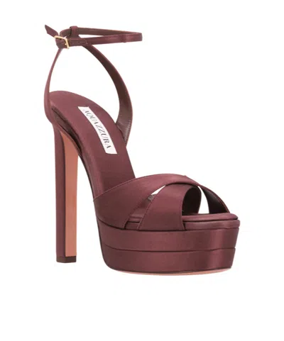 Aquazzura 130mm Divine Plateau Sandals In Brown