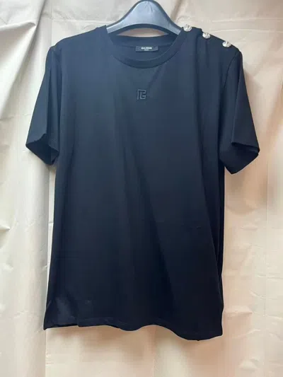 Balmain Logo-embellished Cotton T-shirt In Blue