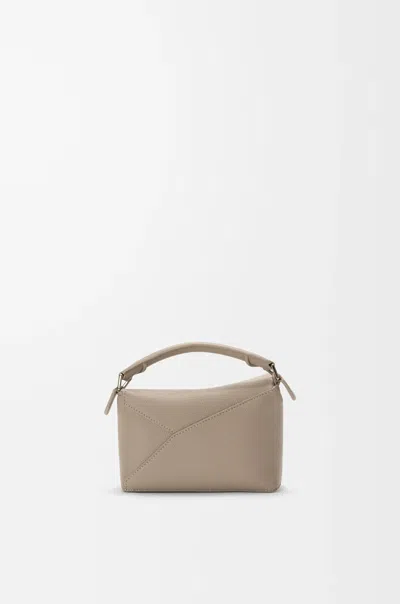 Loewe Mini Leather Puzzle Edge Top-handle Bag In Nude