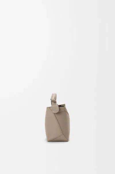 Loewe Mini Leather Puzzle Edge Top-handle Bag In Nude