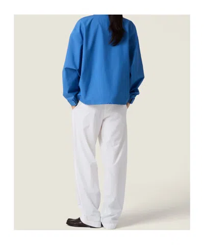 Miu Miu Technical Fabric Windbreaker In Blue