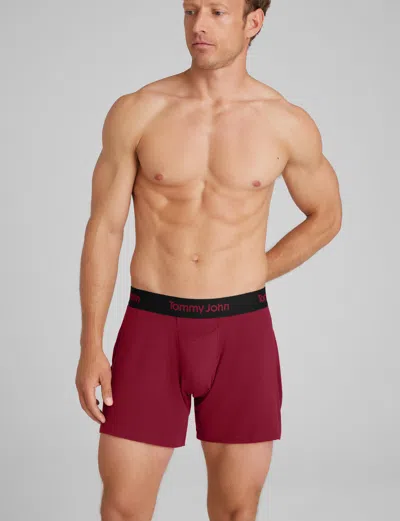 Tommy John Men's Second Skin Relaxed Fit Boxer 6" In Black