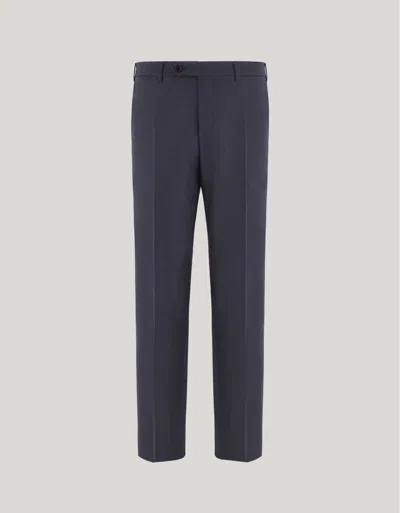 Canali Blue High-waisted Impeccabile Wool Pants In Blue