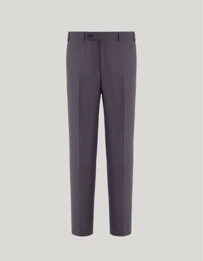 Canali Charcoal Gray High-waisted Pleatless Impeccabile Wool Pants In Gray