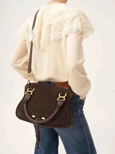 Chloé Small Marcie Shoulder Bag In Brown