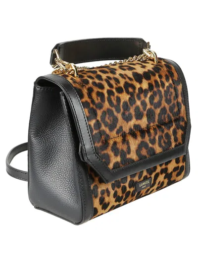 Lancel Ninon Leopard-print Flap Bag In Black