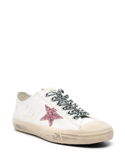 Golden Goose Casual Sneakers With Distressed Effect And Glitter In Neutral
