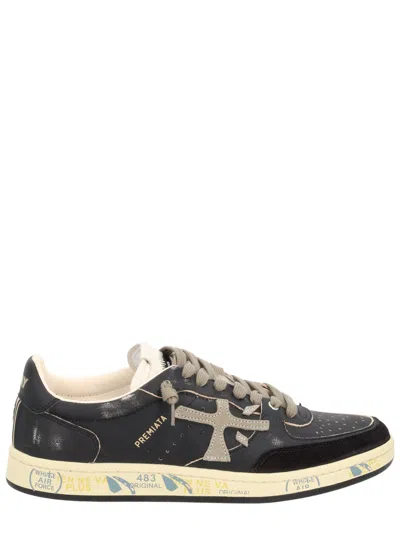 Premiata Bsktclay Leather Sneakers In Multi