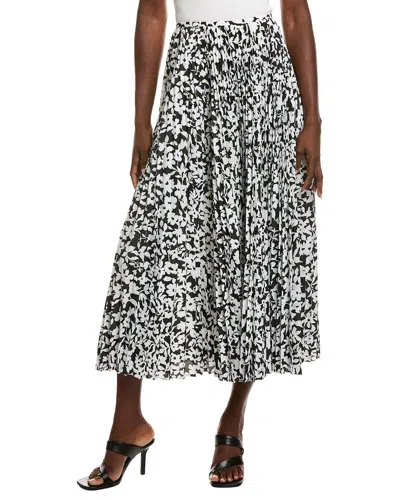 Michael Kors Collection Floral Poplin Skirt In White