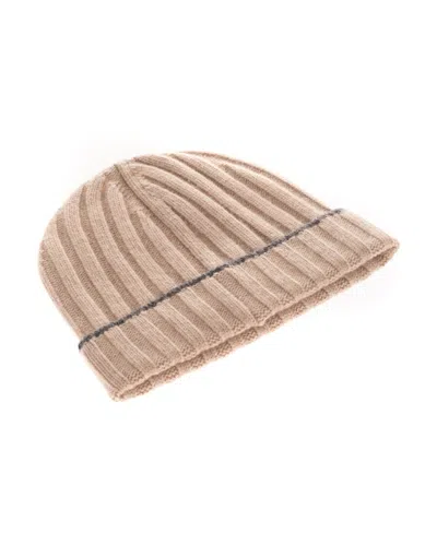 Brunello Cucinelli Ribbed Knit Beanie In Neutral
