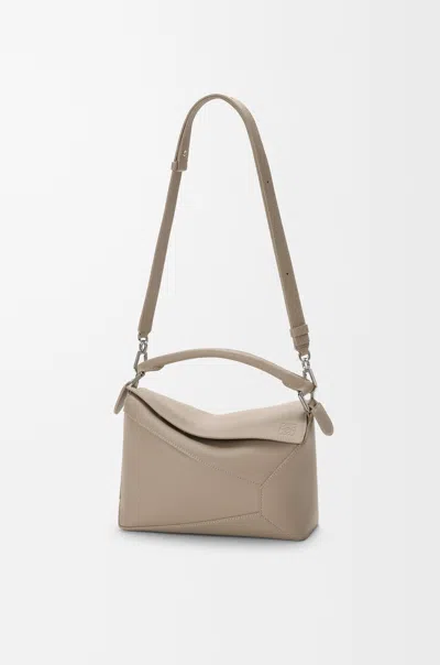 Loewe Small Puzzle Edge Bag In Grained Calfskin In Gray