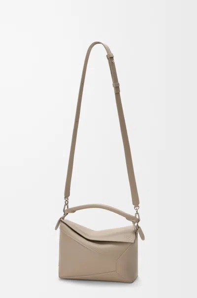 Loewe Small Puzzle Edge Bag In Grained Calfskin In Gray