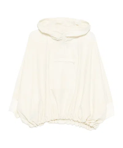 Aya Muse Pocket-detail Hoodie In White