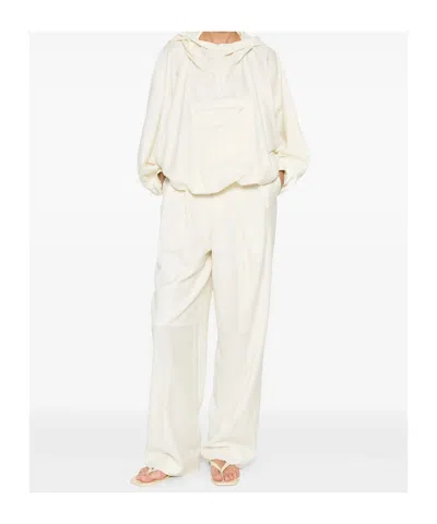 Aya Muse Pocket-detail Hoodie In White