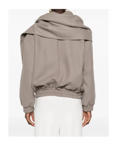 Aya Muse Tuli Wool-blend Scarf Jacket In Brown