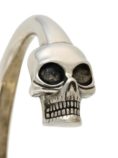 Shop Alexander Mcqueen Skull Torque Bangle In Metallic