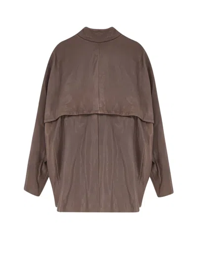 Ixos Asymmetrical Zip-fastening Leather Jacket In Brown