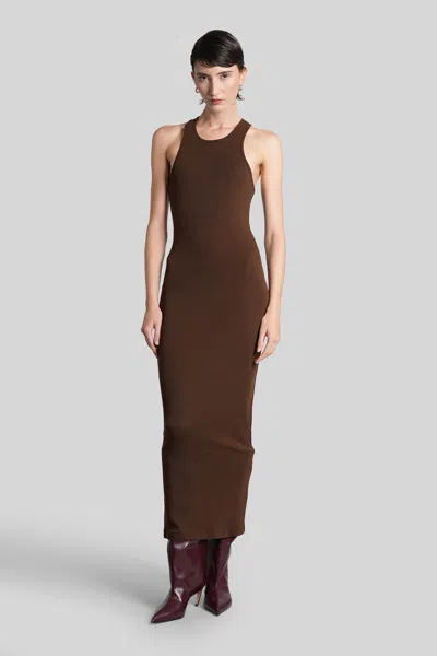 Entire Studios Muscle Tank Midi Dress In Brown