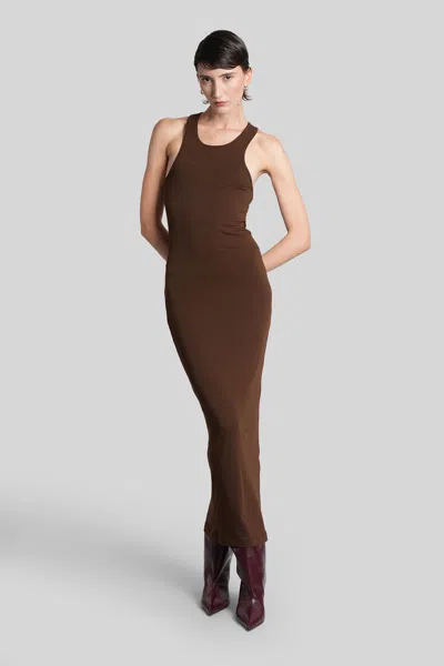 Entire Studios Muscle Tank Midi Dress In Brown