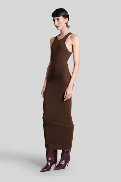 Entire Studios Muscle Tank Midi Dress In Brown