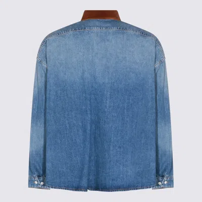 Marni Long Sleeve Shirt Contrast Collar In Blue