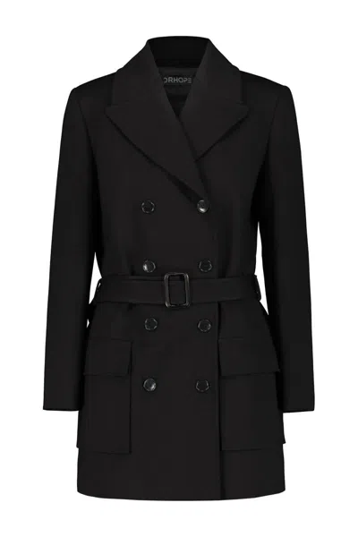 Drhope Dr. Hope Double-breasted Long Jacket Clothing In Black
