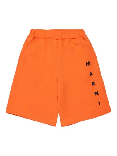 Marni Logo Casual Shorts In Orange