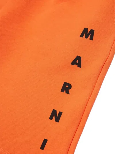 Marni Logo Casual Shorts In Orange