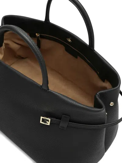 Manu Atelier 40 Cambon Structured Top Handle Bag In Black